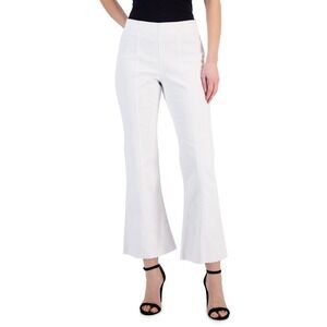 INC International Concepts Flare Crop High Rise White Jeans Size 4 NWT